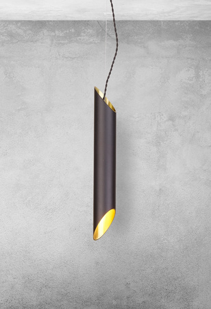 Lampa wisząca LIBRA 1xE14 Owalna Ścięte Końce Czerń Złoto MZ5009 Milagro by Maciej Zień Mosiądz