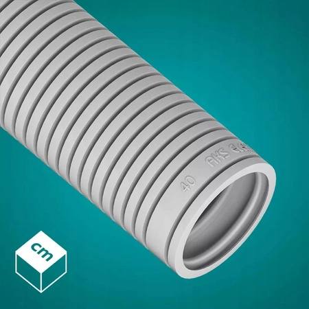 Rura Karbowana RKGL 40mm 320N Peszel do Zabezpieczania Kabli 25m Szary AKS ZIELONKA