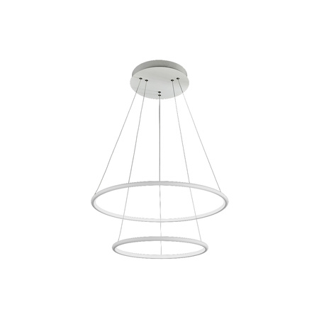 Lampa wisząca ORION dwa białe kręgi 53W LED IP20 styl nowoczesny minimalistyczny Metal i akryl Milagro