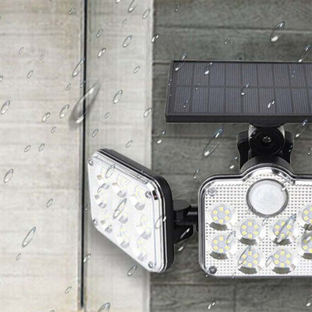 Naświetlacz solarny lampa 138x LED 10W 480lm Zimna czujnik ruchu IP65 + Pilot