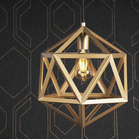 Lampa Sufitowa Wisząca Zwis E27 Złota Denmark Sanico Goldlux