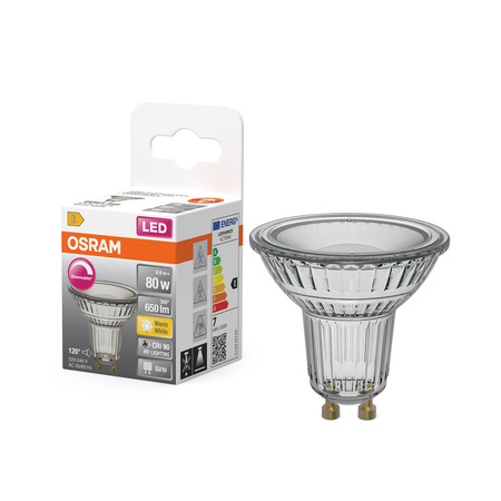Żarówka LED PAR16 Reflektor GU10 6.1W = 80W 575lm 4000K Neutralna CRI90 36° Ściemnialna SUPERSTAR PLUS CLASSIC Osram