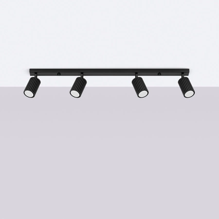 Lampa Sufitowa Reflektor Tuba Spot 4x GU10 Czarna Karbon Deep Space SL.1584 Sollux