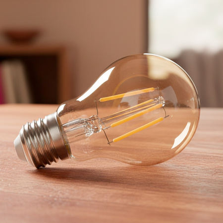 Żarówka LED E27 A60 4W 470LM = 40W 2000K Ciepła 360° Filament Amber LUMILED