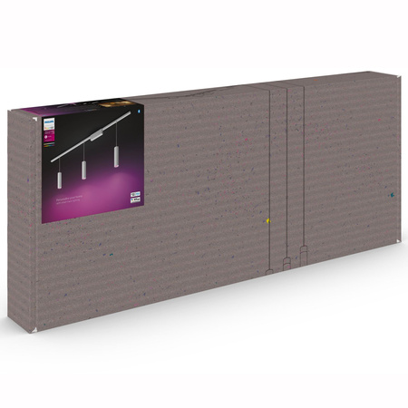 Zestaw Szyna Oświetleniowa Perifo Szynoprzewód 1,5m + 3x Lampa Wisząca LED 15,6W CCT RGB Philips HUE Bluetooth Biały