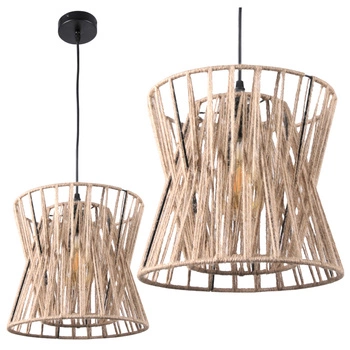 Lampa wisząca sufitowa półkula VARBERG IL MIO w stylu boho stal + sznur 1x E27 GOLDLUX (Polux)