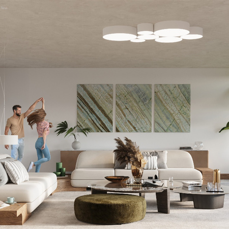 Lampa Sufitowa Wisząca Plafon 3x E27 Okrągła Biała Minimalistyczna Arena Sollux