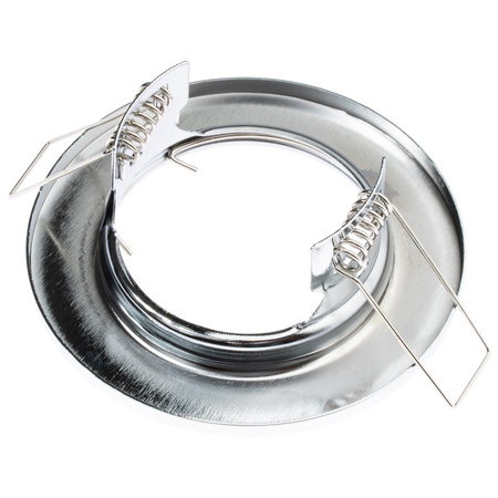 Oprawa HALOGENOWA Podtynkowa Stała Okrągła Chrom Blacha GU10 MR16