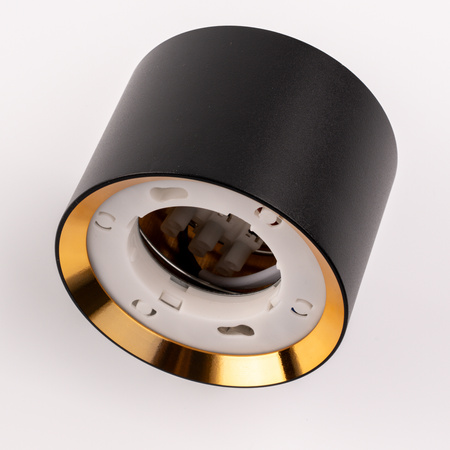 Oprawa HALOGENOWA Natynkowa SUNLA Tuba Gx53 LED Spot Kinkiet Sufitowa Walec Czarno - Złoty LUMILED