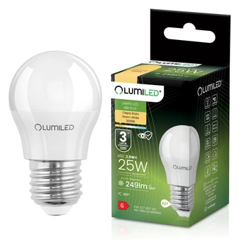 Żarówka LED E27 Kulka P45 2,5W = 25W 249lm 3000K Ciepła 180° LUMILED