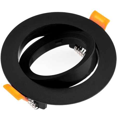 Zestaw Oprawa Halogenowa Podtynkowa VENTUS Czarna Okrągła + Żarówka LED GU10 5W Neutralna 120° Lumiled