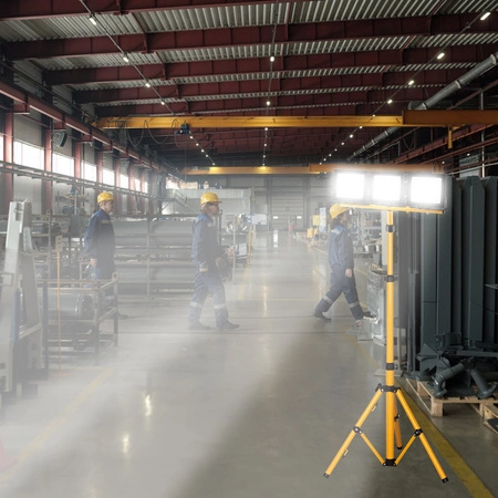 Naświetlacz LED ZUNA2 Halogen Lampa 3x 50W 6500K na Statywie + Przewód + Złącze Hermetyczne LUMILED