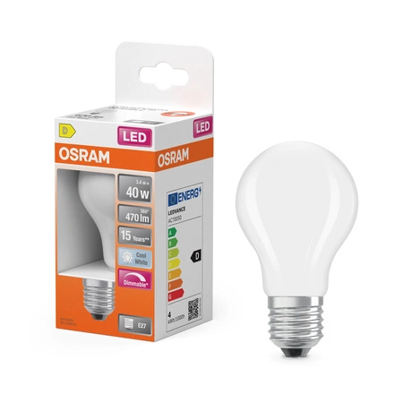 Żarówka LED E27 A60 3.4W = 40W 470lm 4000K Neutralna 320° Ściemnialna SUPERSTAR Osram