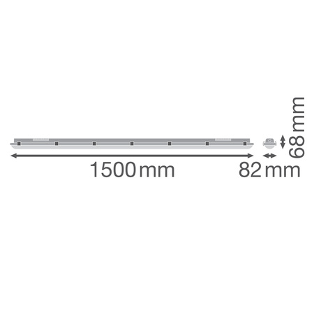 Lampa Oprawa Hermetyczna LED Pyłoszczelna 46W 6400lm 4000K Neutralna IP65 IK08 Szary Dampproof Ledvance