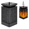 Lampion Ogrodowa LED Solarna Dekoracyjna Płomień Kwadrat 17cm
