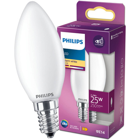 Żarówka LED E14 B35 2,2W = 25W 250lm 2700K Ciepła Filament PHILIPS