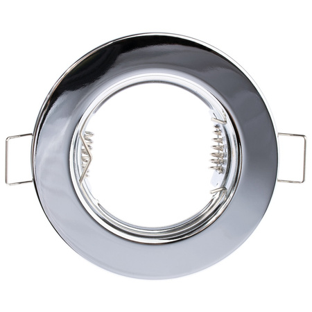 Oprawa HALOGENOWA Podtynkowa Stała Okrągła Chrom Blacha GU10 MR16