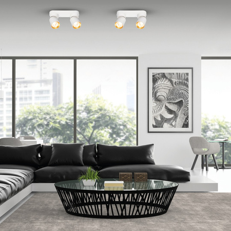 Lampa Sufitowa ANDY 2xGU10 Biały Złoty Milagro