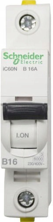 Wyłącznik Nadprądowy B16A Bezpiecznik 1P Schneider