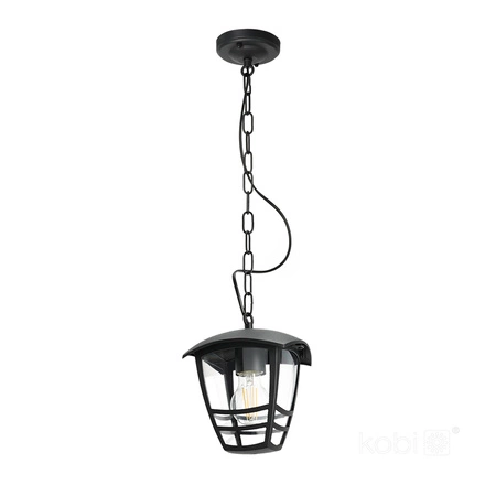 Lampa Wisząca Ogrodowa Zewnętrzna E27 Czarna IP54 Tevio Kobi