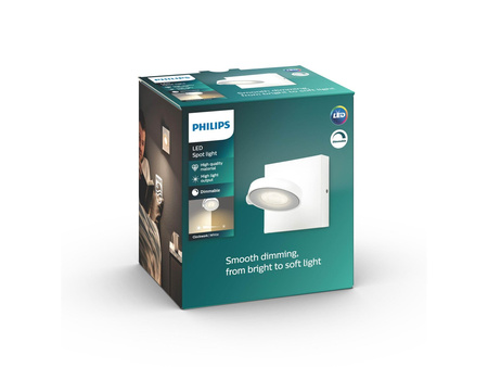 Lampa Ścienna Kinkiet LED 4.5W 500lm 2700K Biała Clockwork Philips