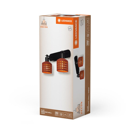 Lampa Ścienna Dekoracyjna Kinkiet Oprawa Natynkowa E27 Brązowy Decor Ledvance