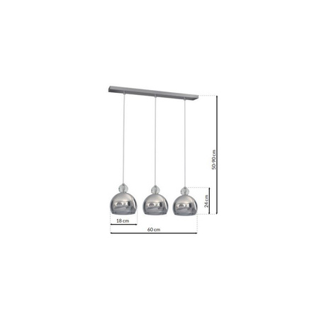 Lampa wisząca TOLEDO 3xE27 Kula Chrom Kryształ Glamour MLP4245 Milagro Metal + Kryształ