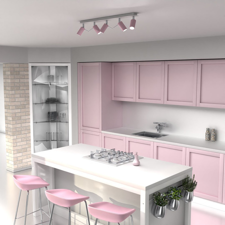 Lampa Sufitowa PRESTON Różowa Biała 5x mini GU10 Milagro