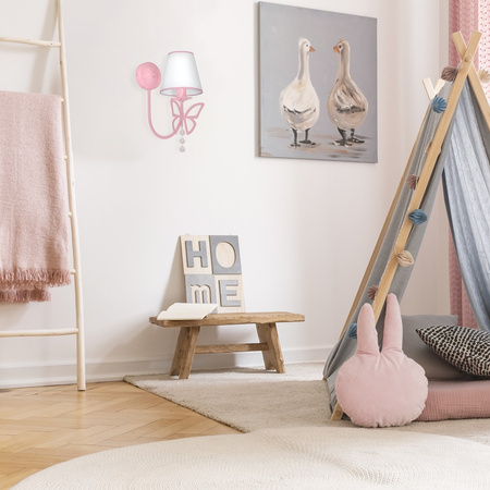 Lampa Ścienna Kinkiet CHARLOTTE Różowa 1xE14 Milagro