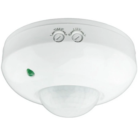 Czujnik Ruchu i Zmierzchu PIR 360° 6m Sufitowy Biały