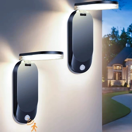 Lampa LED Solarna Ogrodowa Oprawa Elewacyjna Czujnik Ruchu i Zmierzchu 4000K IP65