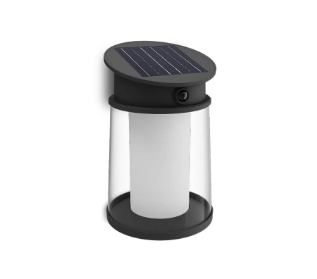 Kinkiet Ogrodowy Lampa Solarna Elewacyjna Zewnętrzna LED 3.2W 470lm 4000K IP44 z Czujnikiem Ruchu i Zmierzchu Czarna Juda Ultra Efficient Philips