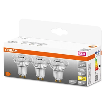 3x Żarówka LED GU10 2,6W = 35W 230lm 2700K Ciepła 36° OSRAM STAR