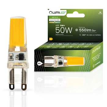 Żarówka LED G9 KAPSUŁKA 5W = 50W 550lm 4000K Neutralna 360° LUMILED COB