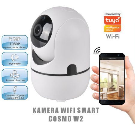 Kamera Wewnętrzna COSMO W2 Full HD 2Mpx Tuya SMART WIFI GOLDLUX (Polux) PIR