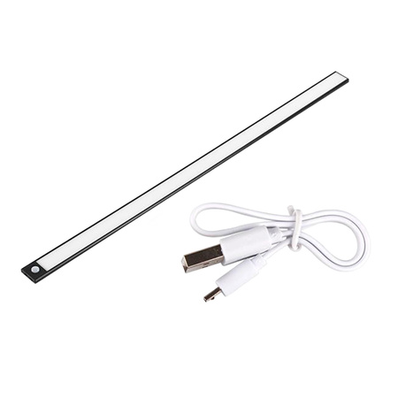 Lampka Podszafkowa LED Listwa Meblowa 3W CCT 60cm z Czujnikiem Ruchu Czarna