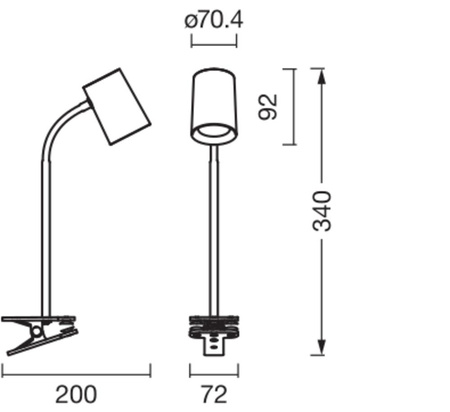 Lampa Stołowa Oprawa Biurkowa Stojąca GU10 Szary USB-C Office Line Ledvance
