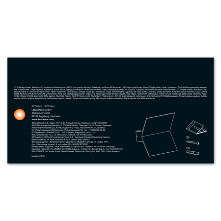 Lampa Ogrodowa Zewnętrzna Kinkiet Elewacyjny LED 9.5W 580lm 3000K IP44 Szary Endura Ledvance