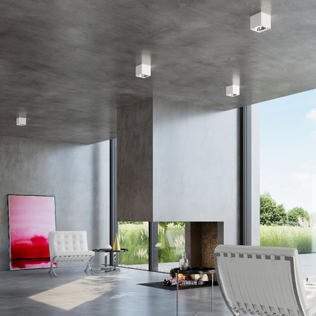 Lampa Sufitowa Oprawa Natynkowa GU10 Kwadratowa Biała Nowoczesna Blake Sollux