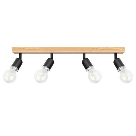 Lampa Sufitowa Spot Tuba Reflektor Oprawa Halogenowa 4x E27 Ruchomy Czarny Brązowy Eos Masterled