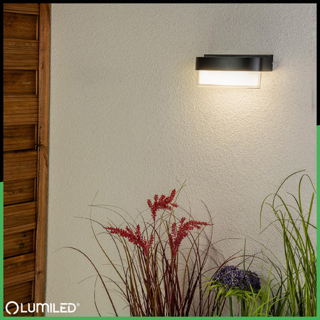 Lampa Elewacyjna LED Zewnętrzna Ścienna Kinkiet Ogrodowy Ciepła 4000K 5W IP54 SEVIA Czarna LUMILED