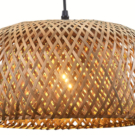 Lampa Wisząca Zwis E27 Beżowa Bambus BAMBOO NATURAL Sanico Goldlux