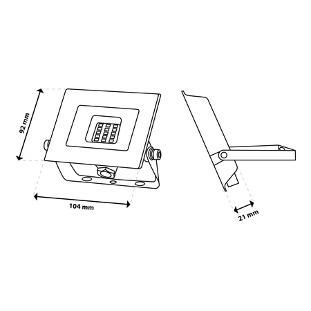 Naświetlacz LED ZUNA2 10W 900lm 6500K IP65 Czarny LUMILED