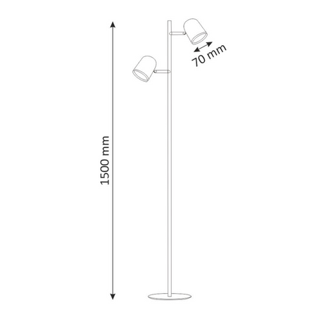 Lampa podłogowa 7W 2x LED RAWI czarna 3000K GOLDLUX (Polux)
