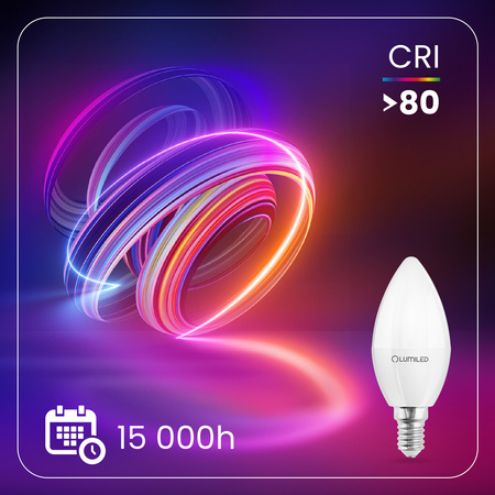 Żarówka LED E14 Świeczka B35 8W = 60W 806lm 3000K Ciepła 180° LUMILED