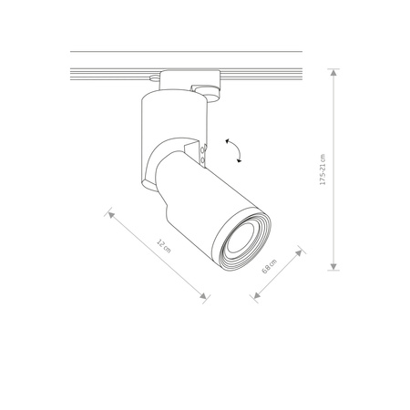Reflektor Szynowy Lampa do Szynoprzewodów 1-fazowy GU10 Biały Nowoczesna PROFILE MIKE 7662 Nowodvorski
