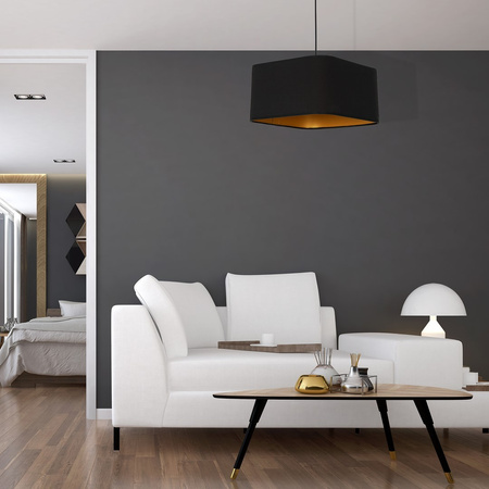 Lampa Wisząca Sufitowa NAPOLI Czarna Złota 1xE27 Milagro