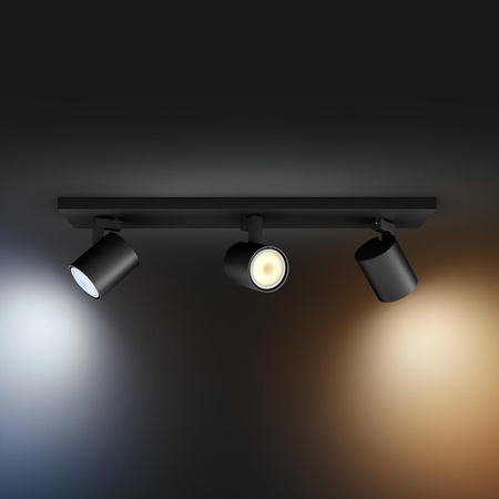 Lampa Sufitowa LED Reflektor 12.6W 1200lm IP20 White Ambiance TW Czarna Inteligentna SMART Zigbee Bluetooth + Regulator Pilot Runner Philips HUE