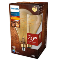 Żarówka LED E27 A160 7W = 40W 470lm 1800K Ciepła Filament Bursztynowa PHILIPS Ściemnialna