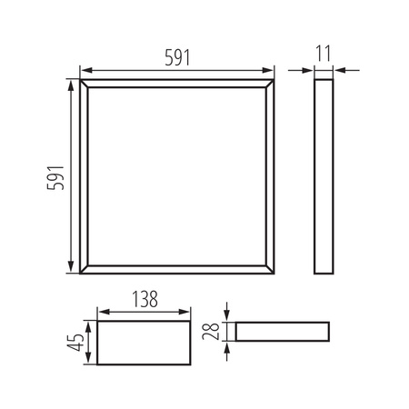 Ramka Oświetleniowa Lampa LED 60x60 32W 3900lm CCT 110° Podtynkowa Biała AVAR KANLUX